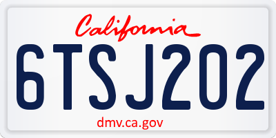 CA license plate 6TSJ202