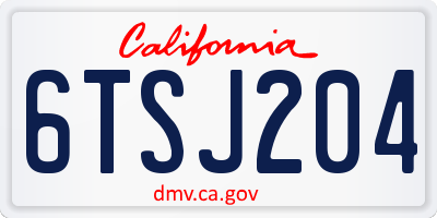 CA license plate 6TSJ204