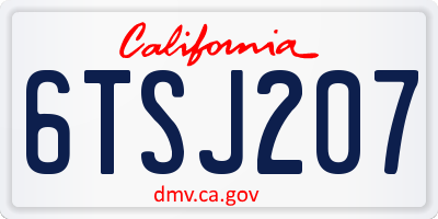 CA license plate 6TSJ207