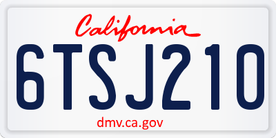 CA license plate 6TSJ210