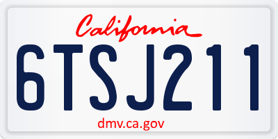 CA license plate 6TSJ211