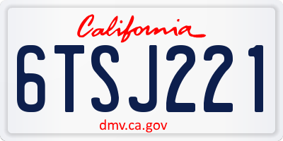CA license plate 6TSJ221
