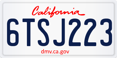 CA license plate 6TSJ223