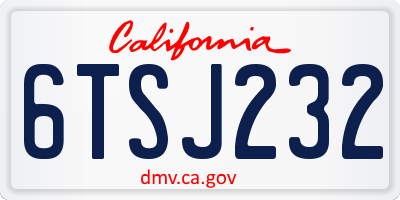 CA license plate 6TSJ232
