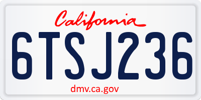 CA license plate 6TSJ236