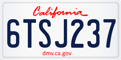 CA license plate 6TSJ237