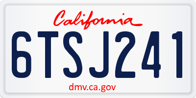 CA license plate 6TSJ241
