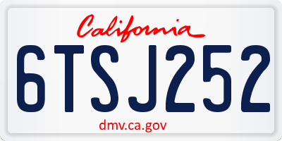 CA license plate 6TSJ252