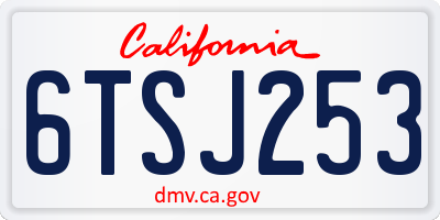 CA license plate 6TSJ253