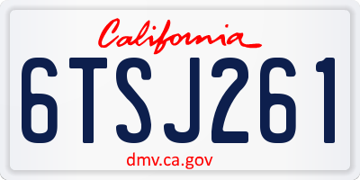 CA license plate 6TSJ261