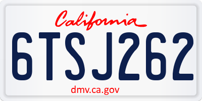 CA license plate 6TSJ262