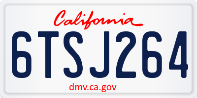 CA license plate 6TSJ264
