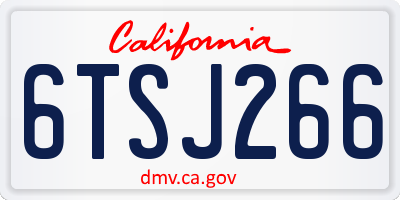 CA license plate 6TSJ266