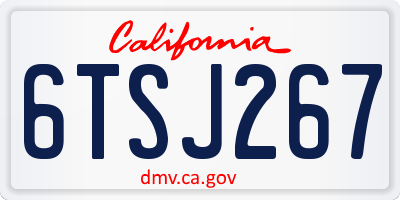 CA license plate 6TSJ267
