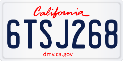 CA license plate 6TSJ268