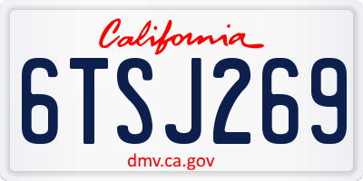 CA license plate 6TSJ269