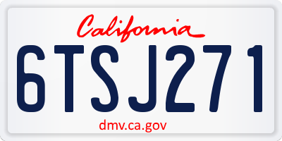 CA license plate 6TSJ271