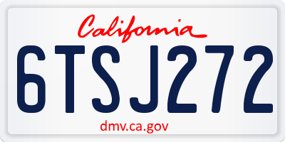 CA license plate 6TSJ272