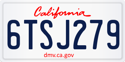 CA license plate 6TSJ279