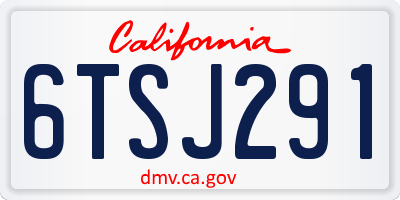 CA license plate 6TSJ291