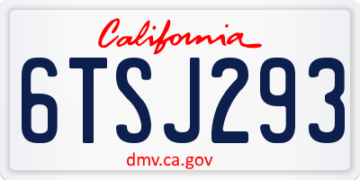 CA license plate 6TSJ293