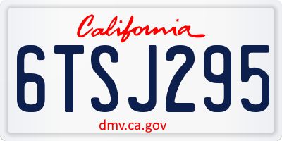 CA license plate 6TSJ295