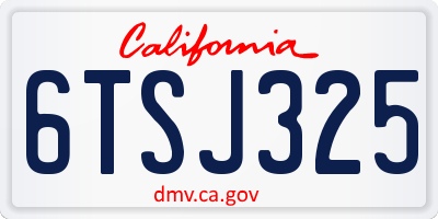 CA license plate 6TSJ325