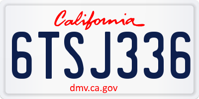 CA license plate 6TSJ336