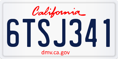 CA license plate 6TSJ341