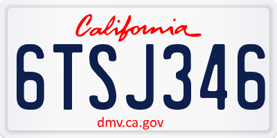 CA license plate 6TSJ346