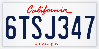 CA license plate 6TSJ347