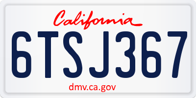 CA license plate 6TSJ367