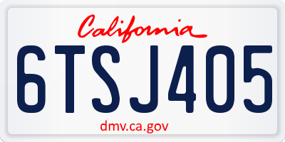 CA license plate 6TSJ405
