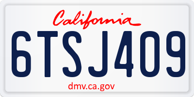 CA license plate 6TSJ409