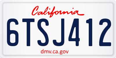 CA license plate 6TSJ412