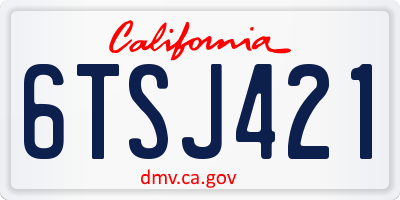 CA license plate 6TSJ421