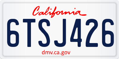 CA license plate 6TSJ426
