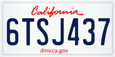CA license plate 6TSJ437