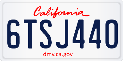 CA license plate 6TSJ440