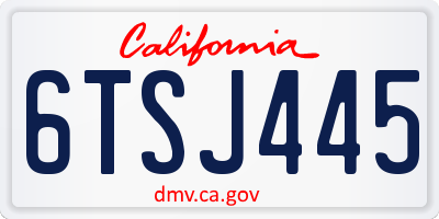 CA license plate 6TSJ445