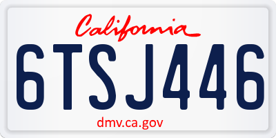 CA license plate 6TSJ446