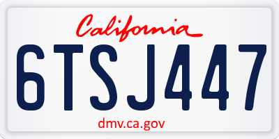 CA license plate 6TSJ447