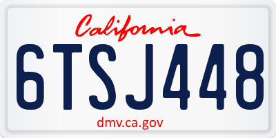 CA license plate 6TSJ448