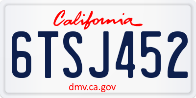 CA license plate 6TSJ452