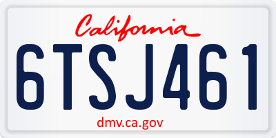 CA license plate 6TSJ461