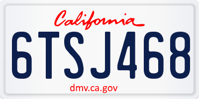 CA license plate 6TSJ468