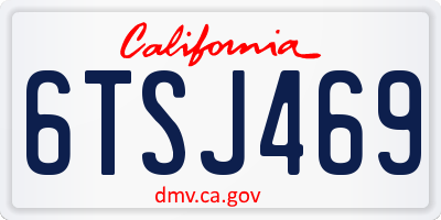 CA license plate 6TSJ469