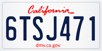 CA license plate 6TSJ471