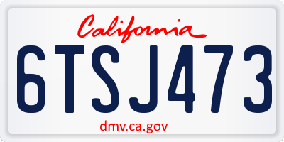 CA license plate 6TSJ473