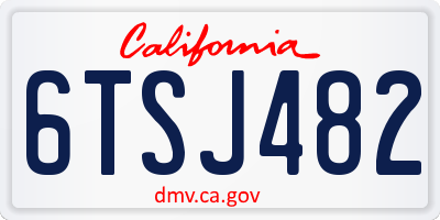 CA license plate 6TSJ482